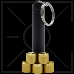 Capsule Caddy avec 5 capsules de dosage plaquées or pour VAP.
